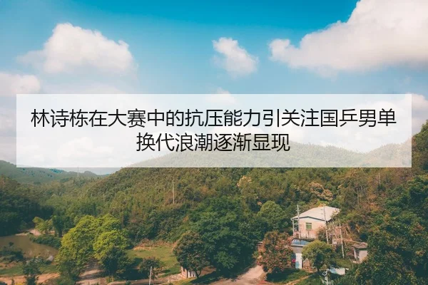 林诗栋在大赛中的抗压能力引关注国乒男单换代浪潮逐渐显现
